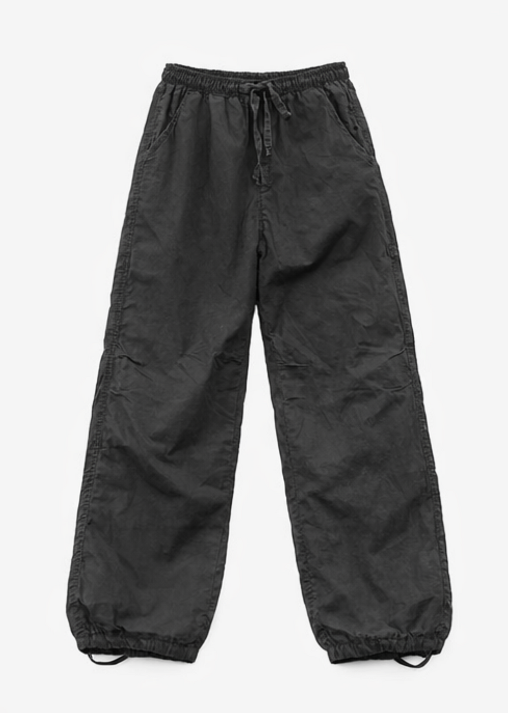 Vintage Black Parachute Pants (Relaxed Fit)