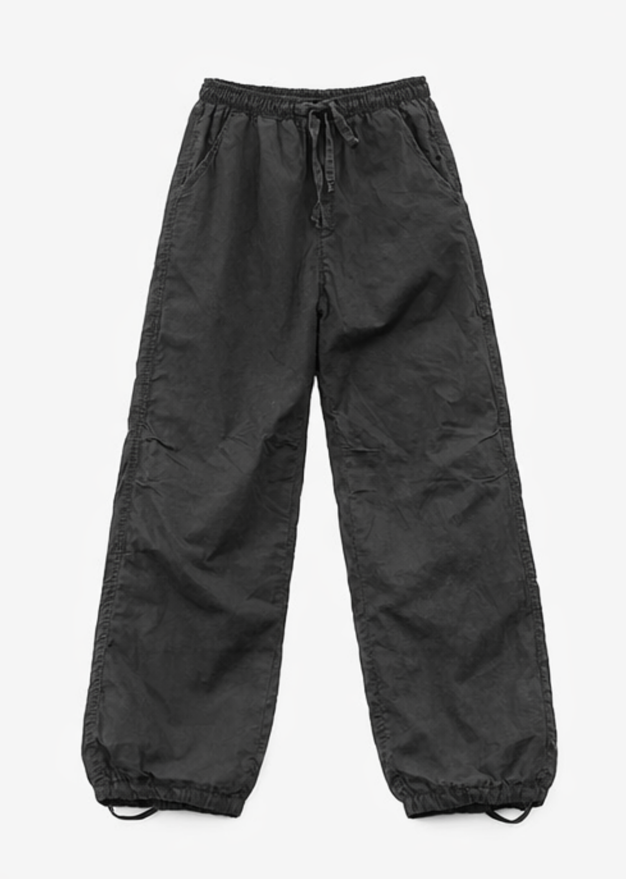 Vintage Black Parachute Pants (Relaxed Fit)