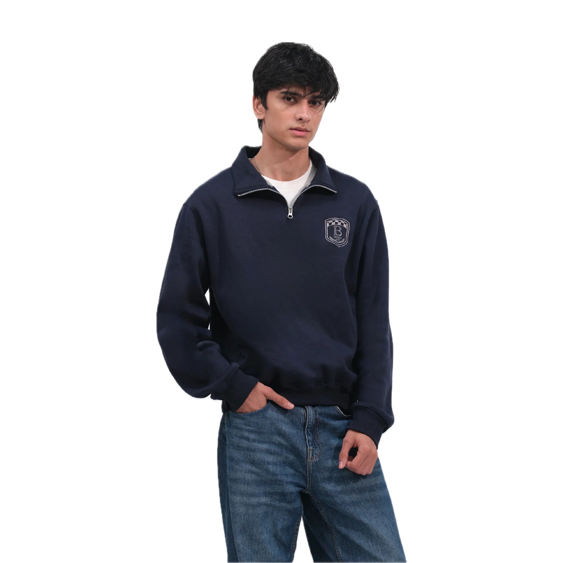 OD Apparel. Blue Unisex Quarter zipper