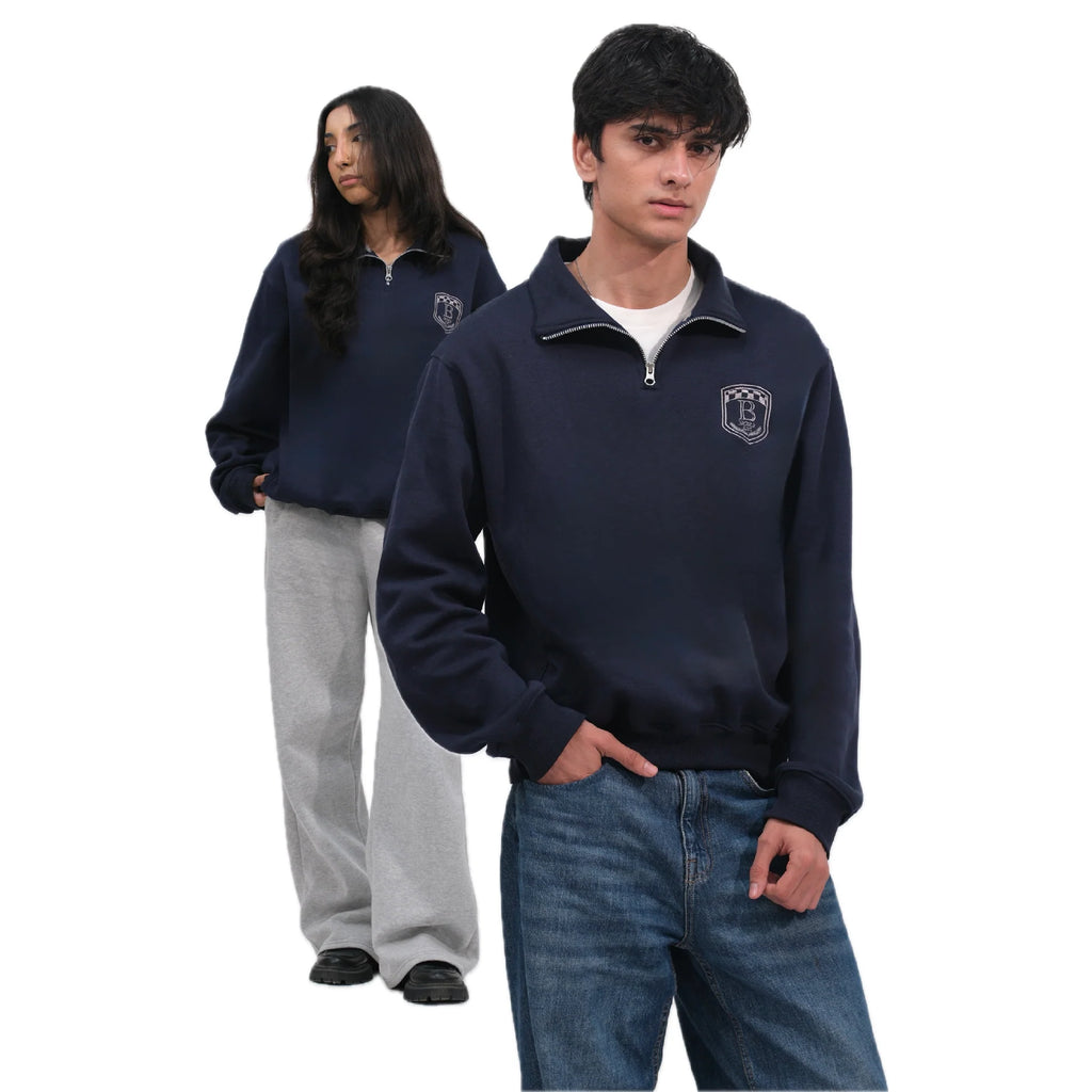 OD Apparel. Blue Unisex Quarter zipper