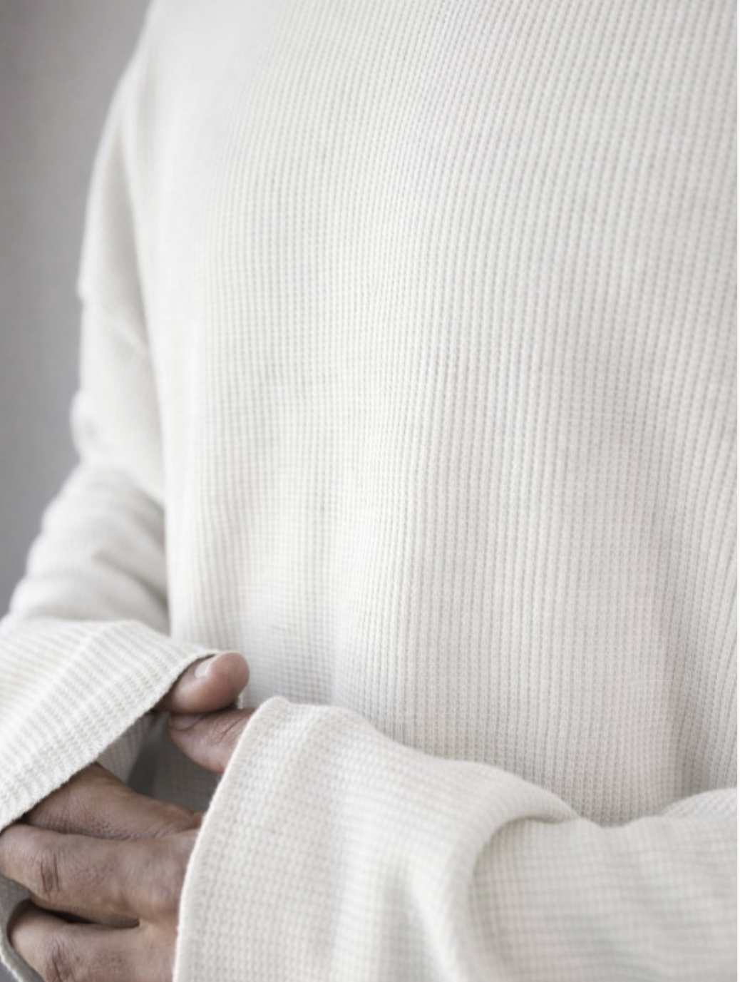 Outfit Day Apparel Oversized Waffle Knit Off White T Shirt For Men
