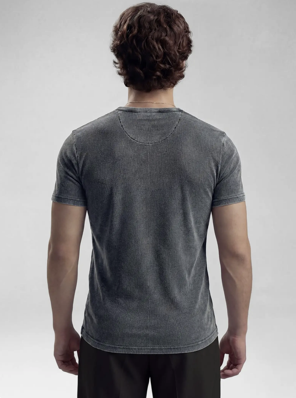 Outfit Day Solid Gray Henley Neck T Shirt For Men Casual Wear