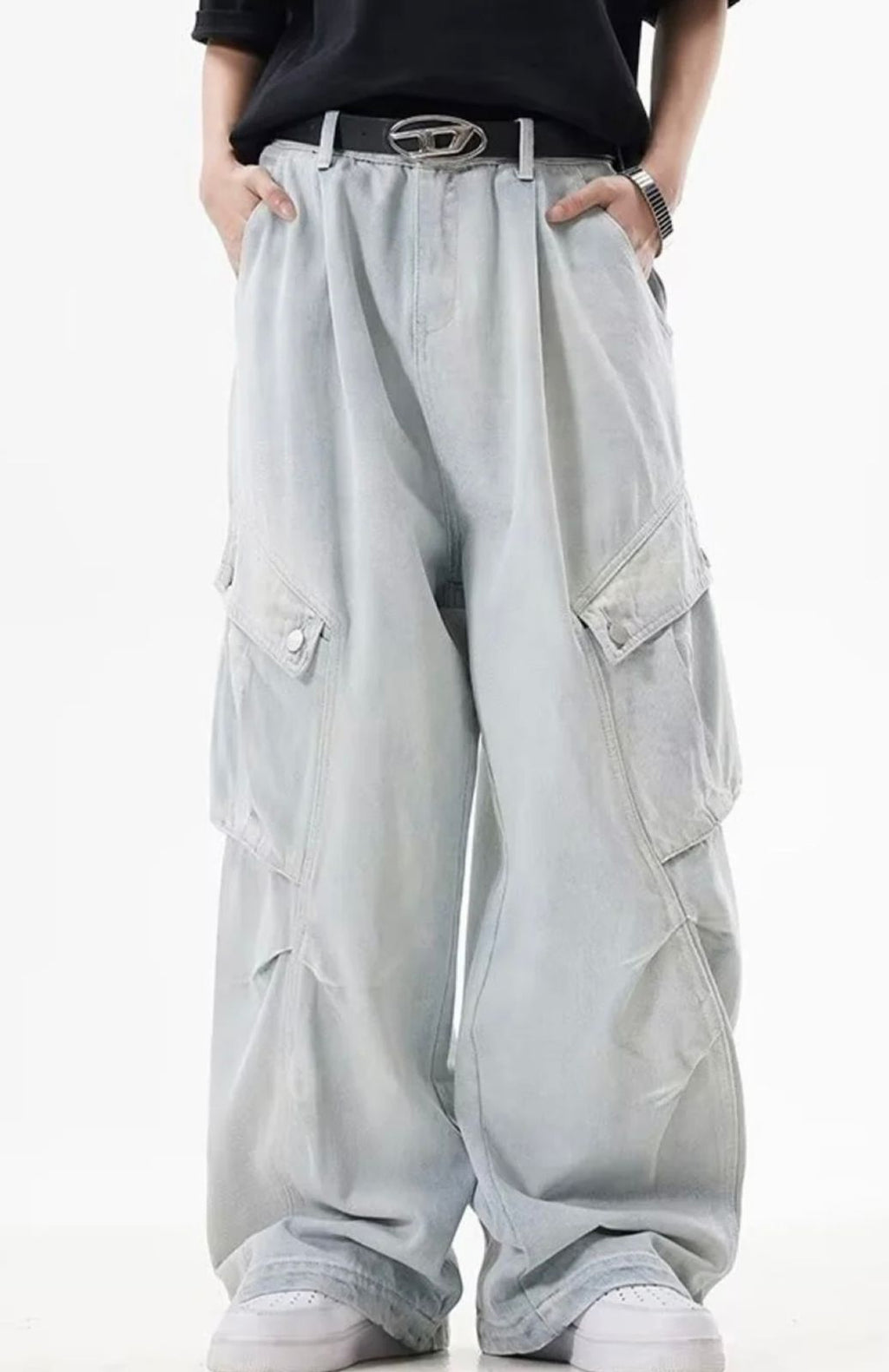 Wide-Leg Utility Denim Pants – Gen-Z Style