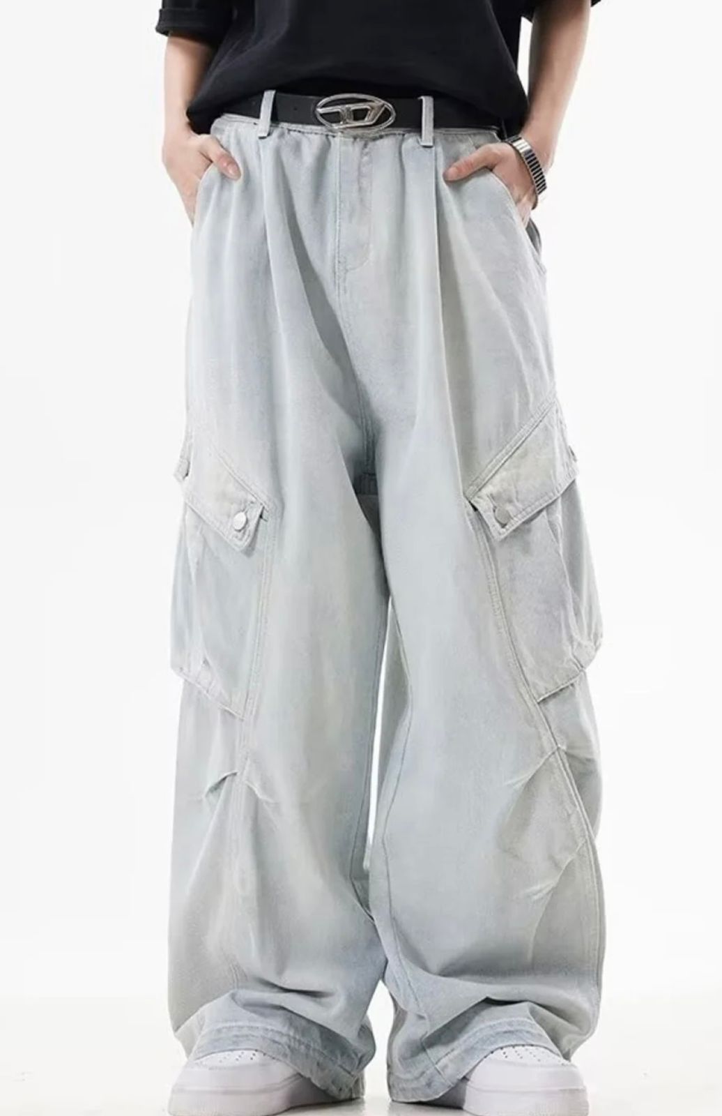 Wide-Leg Utility Denim Pants – Gen-Z Style