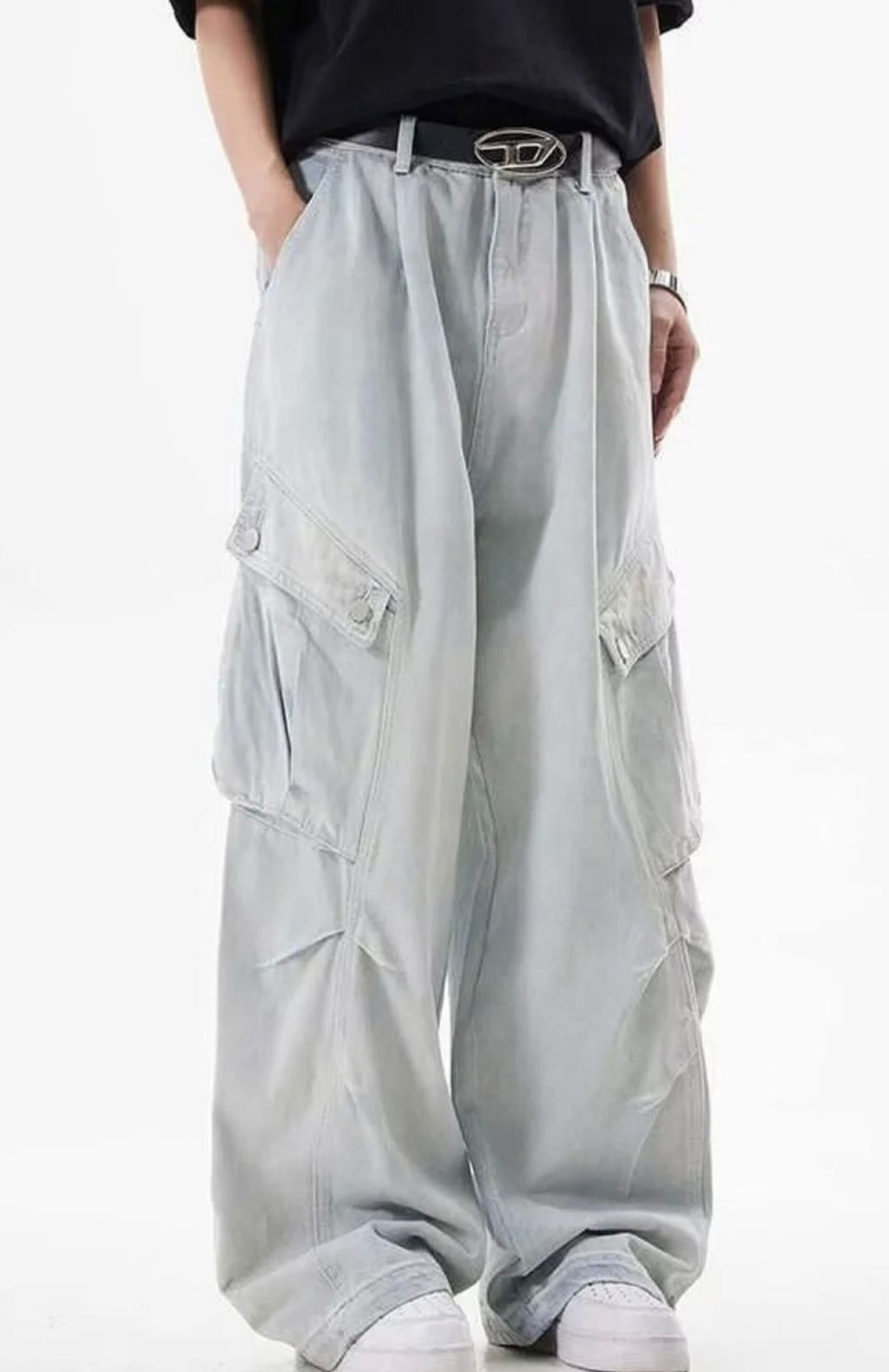 Wide-Leg Utility Denim Pants – Gen-Z Style