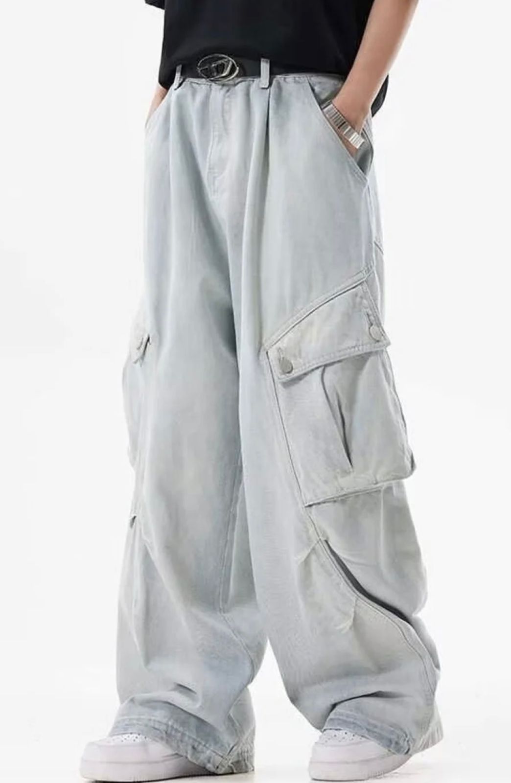 Wide-Leg Utility Denim Pants – Gen-Z Style