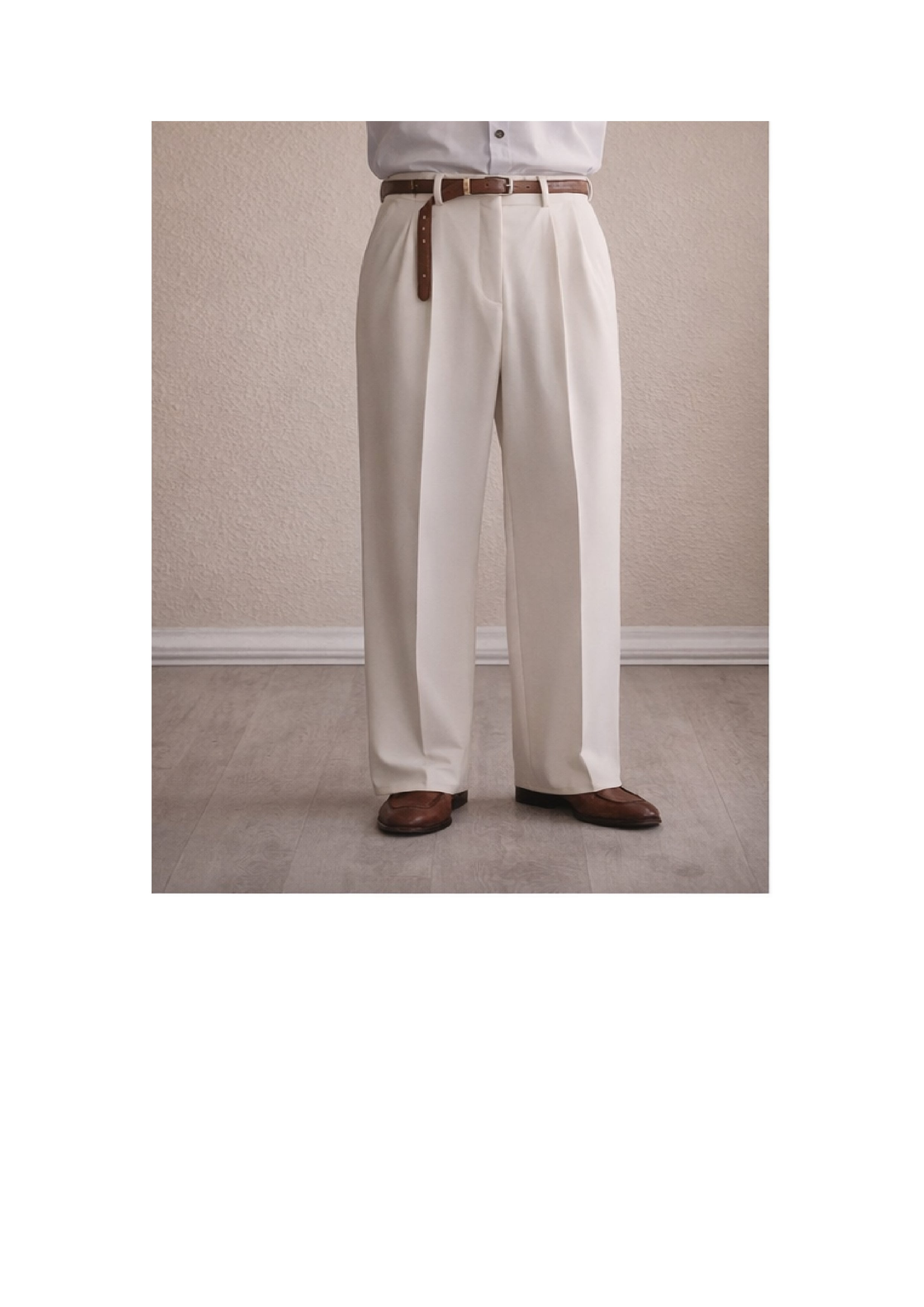 Outfit Day Apparel – Premium Pleated Trousers (Off-White)
