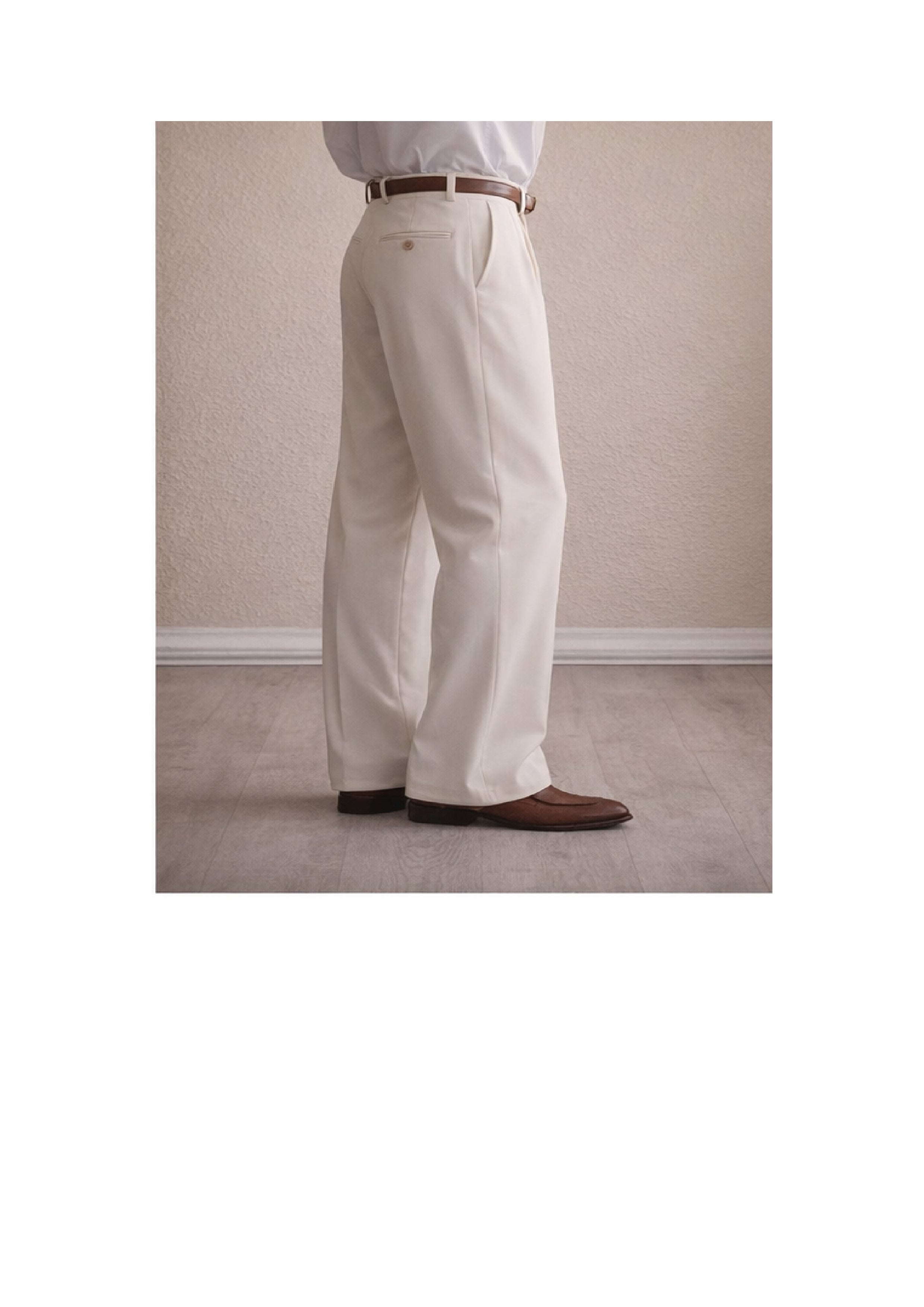 Outfit Day Apparel – Premium Pleated Trousers (Off-White)
