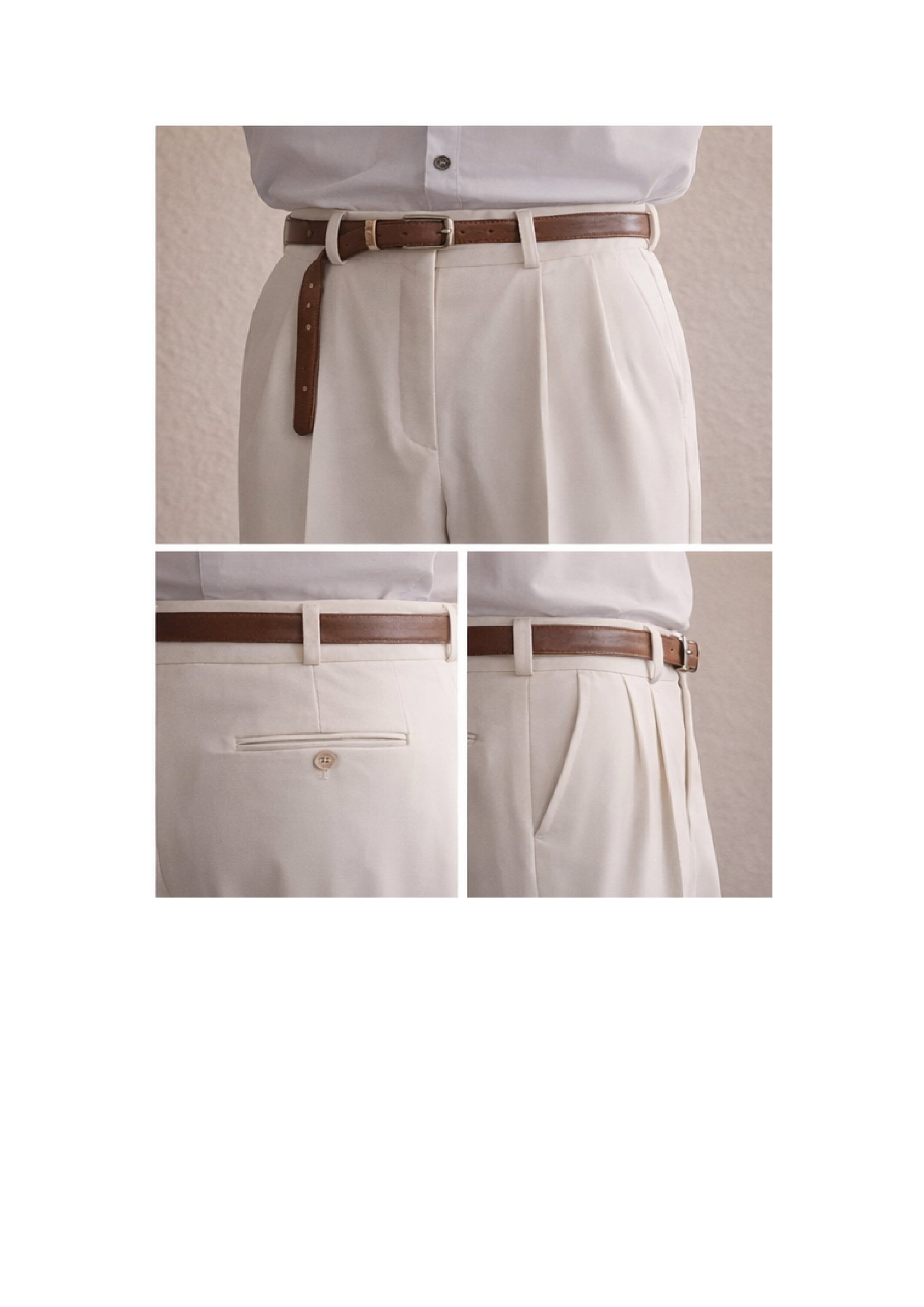 Outfit Day Apparel – Premium Pleated Trousers (Off-White)